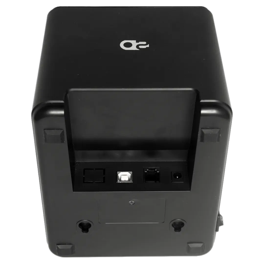 Shanco B80U thermal printer with Certified Surge Protection for enhanced POS system safety. The Shanco B80U thermal printer, designed with Certified Surge Protection to safeguard against electrical surges, providing reliable performance in point-of-sale environments